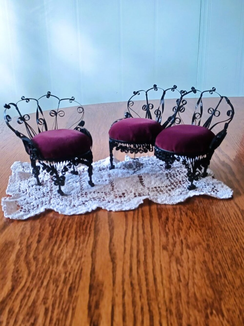 Hand Made Victorian Style Filigree Miniature Dollhouse 2pc Set
